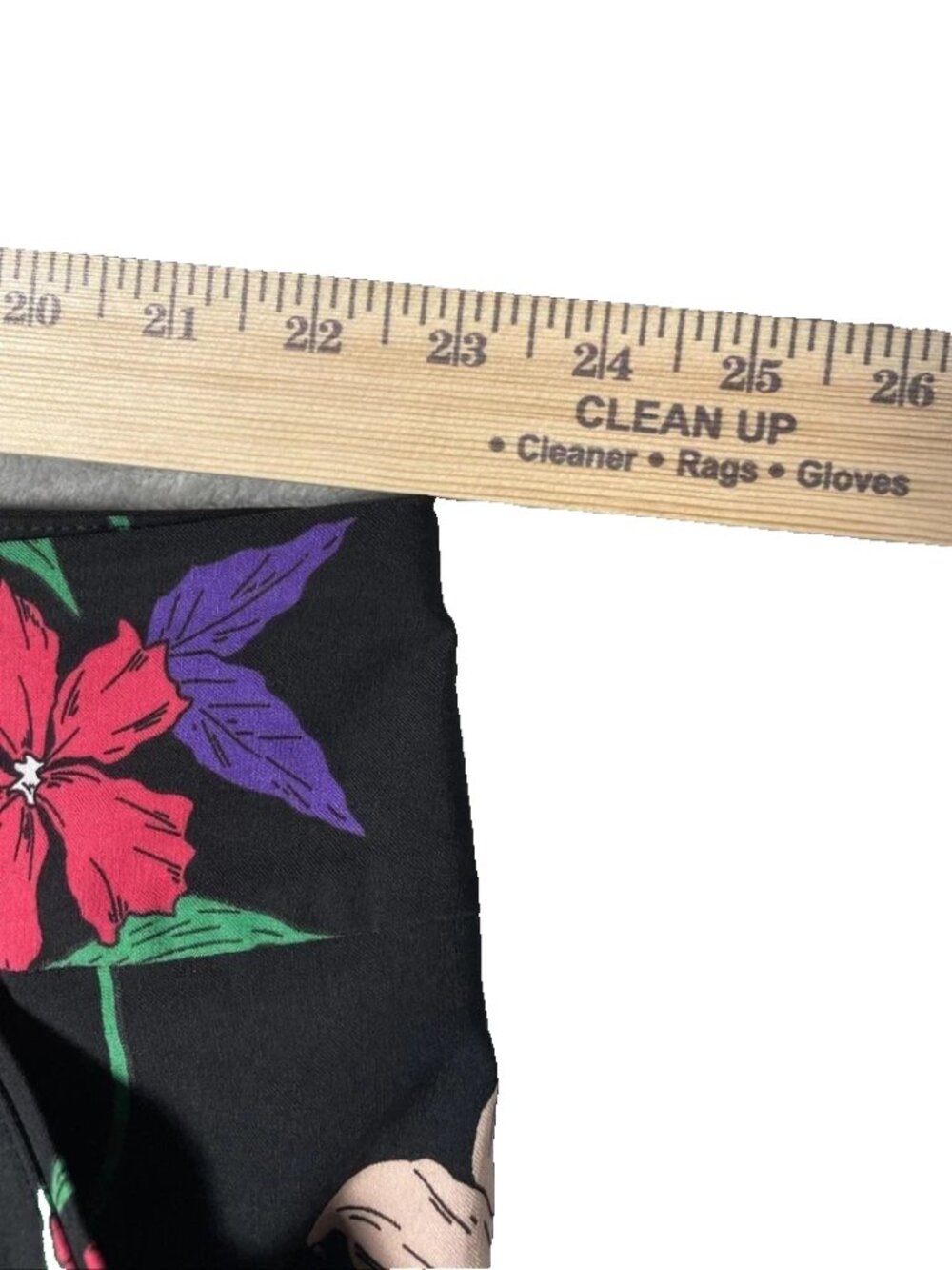 Worthington (3X) Black Floral Pull-up Ankle Stretch Pants with 2 Side Pockets - Picture 6 of 8